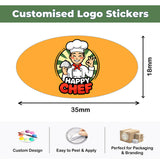 Personalised Logo Stickers - Oval - White Vinyl