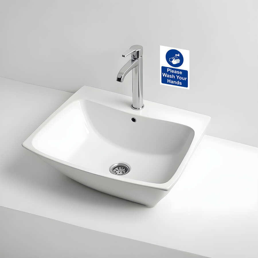 wash hands sign