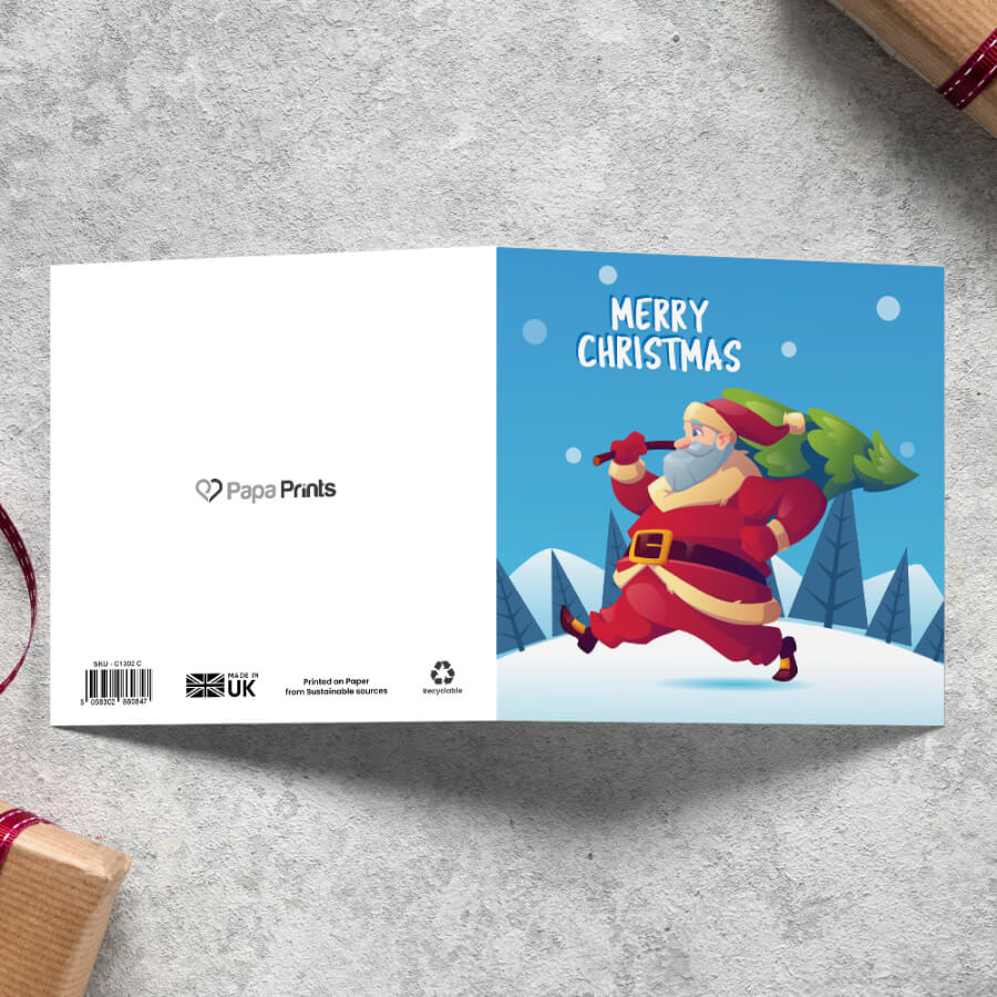 Holiday card featuring Santa Claus