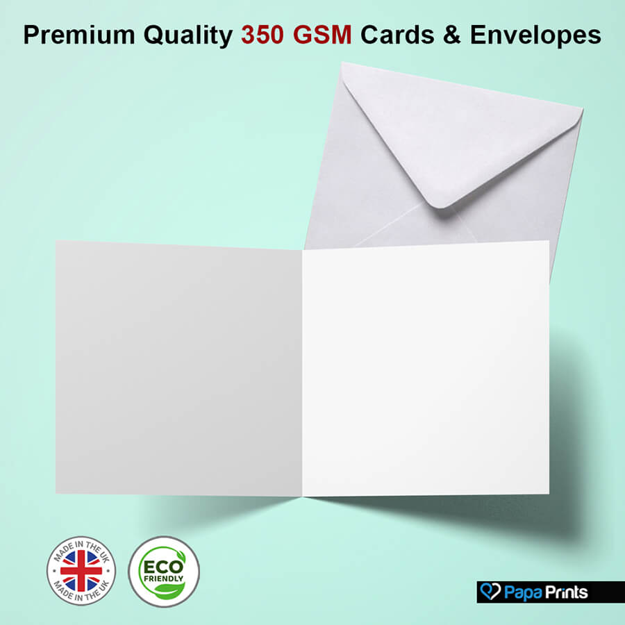 Plain White Uncoated Greeting Card with Envelopes