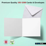 Plain White Uncoated Greeting Card with Envelopes
