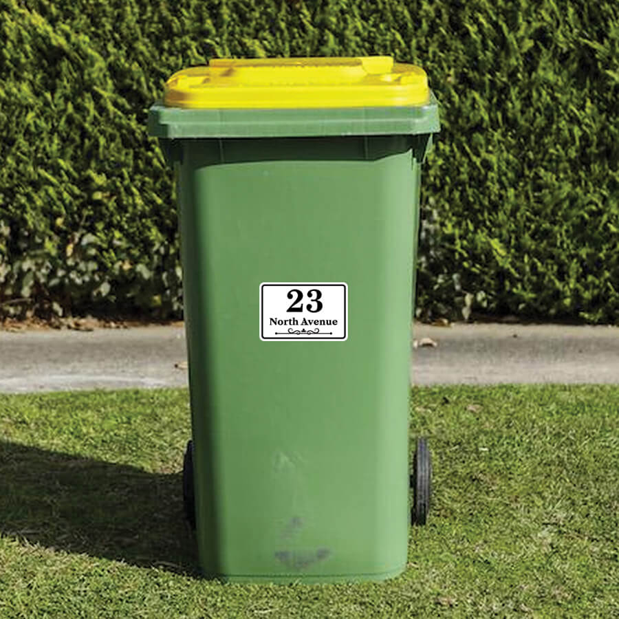 Custom Name And Number Stickers For Wheelie Bins