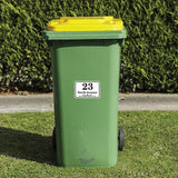 Custom Name And Number Stickers For Wheelie Bins