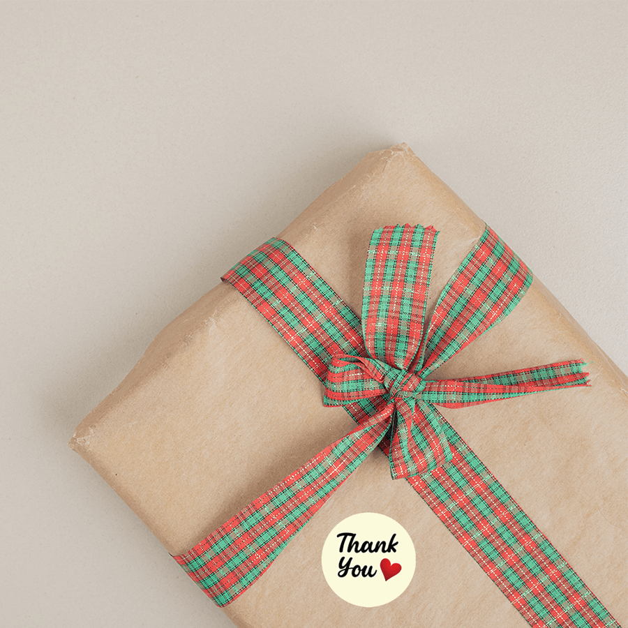 Thank You with Smiley & Heart Sticker