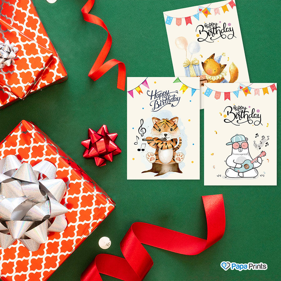 Birthday Cards with Musical Animals