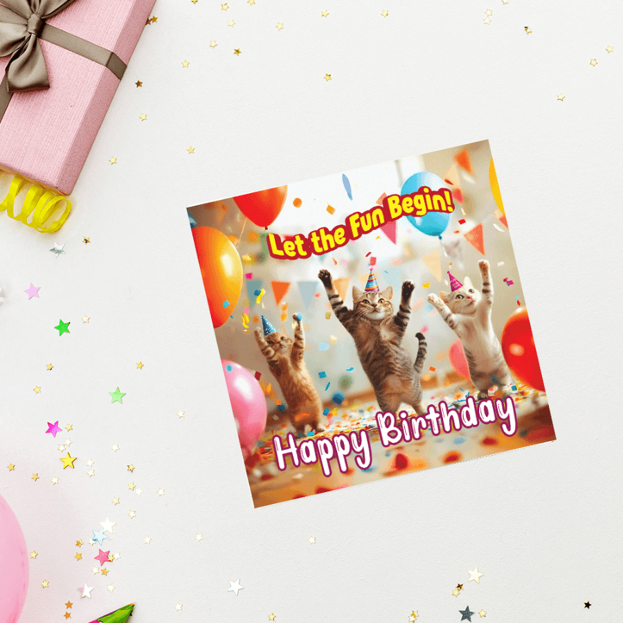 Funny Birthday Card for Cat Lovers