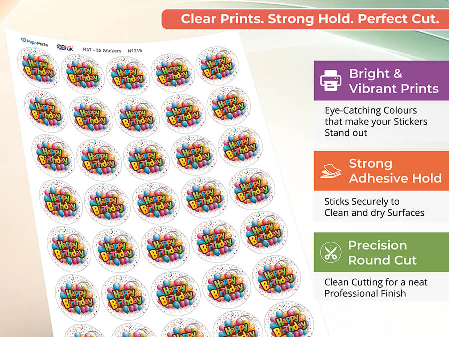 Personalised Logo Stickers - Round - Round Gloss, Clear & Matt