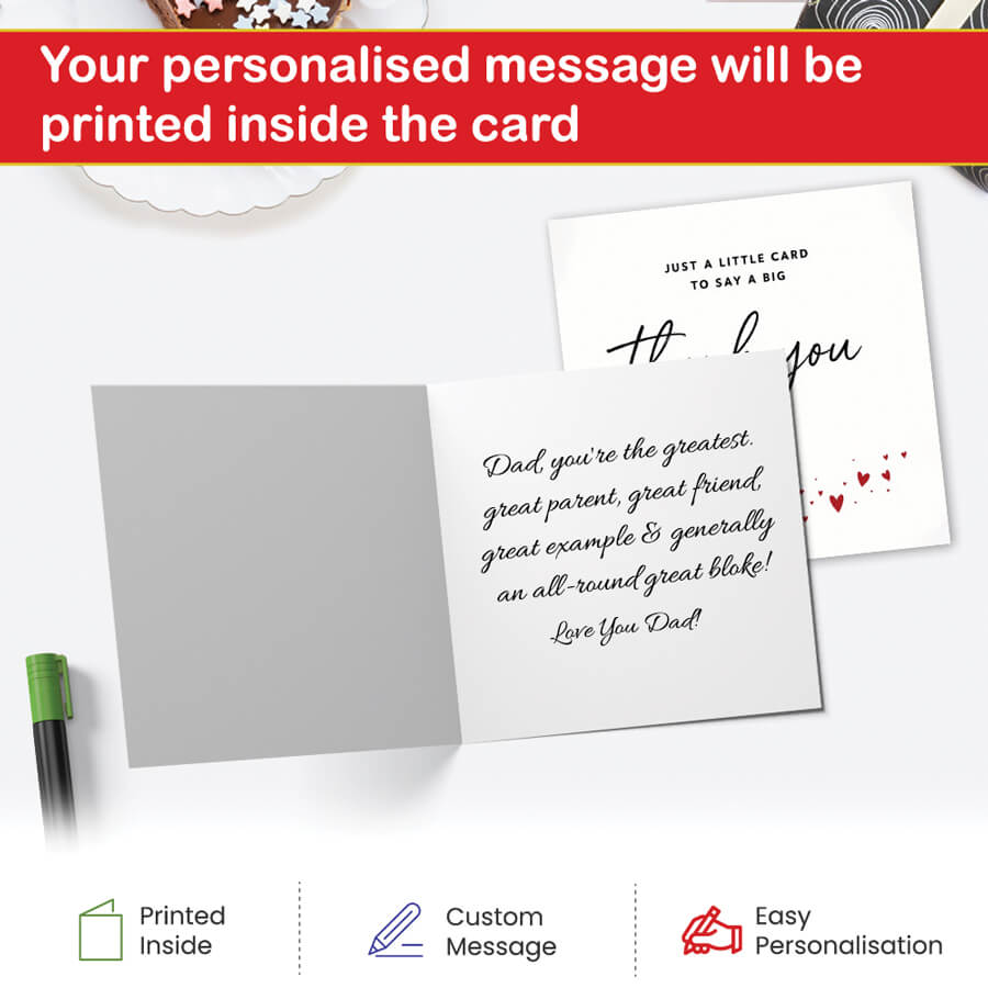 Personalised Thank You Greeting Card with Envelope
