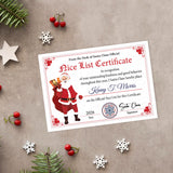 Santa Nice List Personalised Certificate for Children