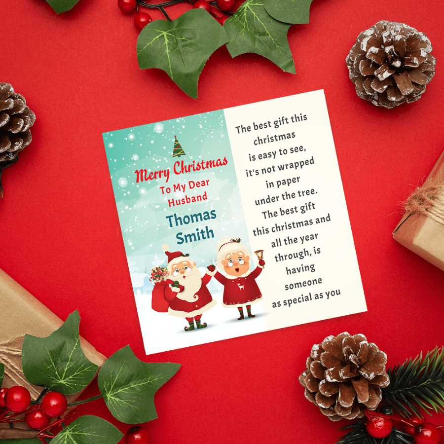 husband first christmas card