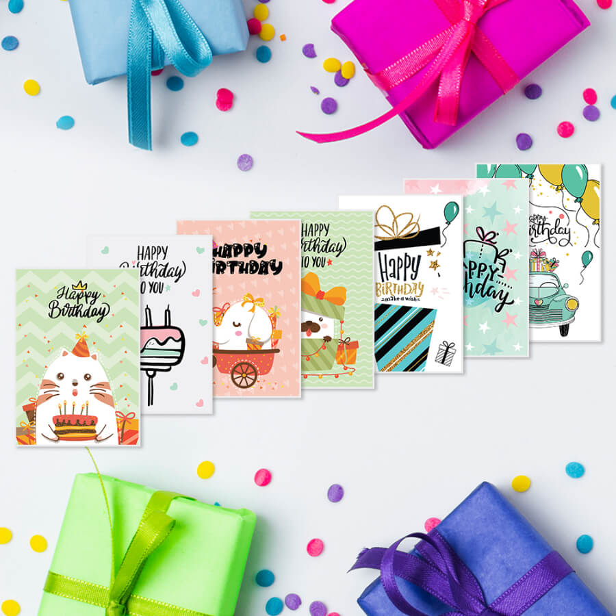 Multi-Pack Birthday Greeting Cards