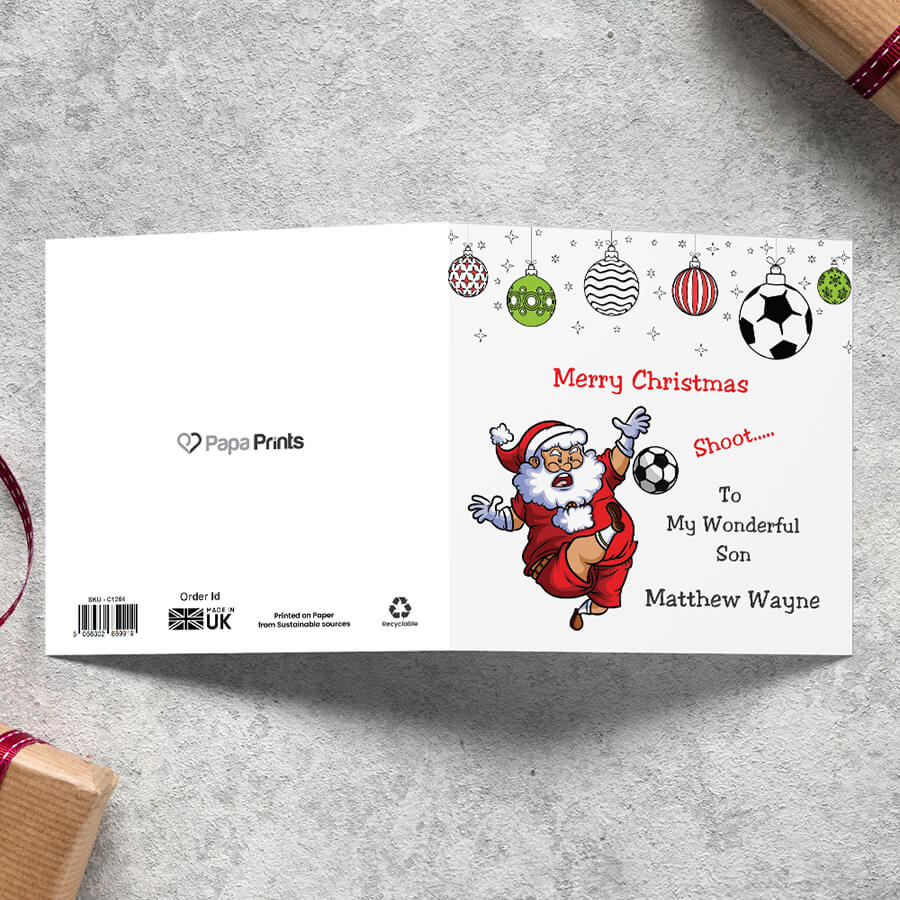 Christmas card with grandson's name