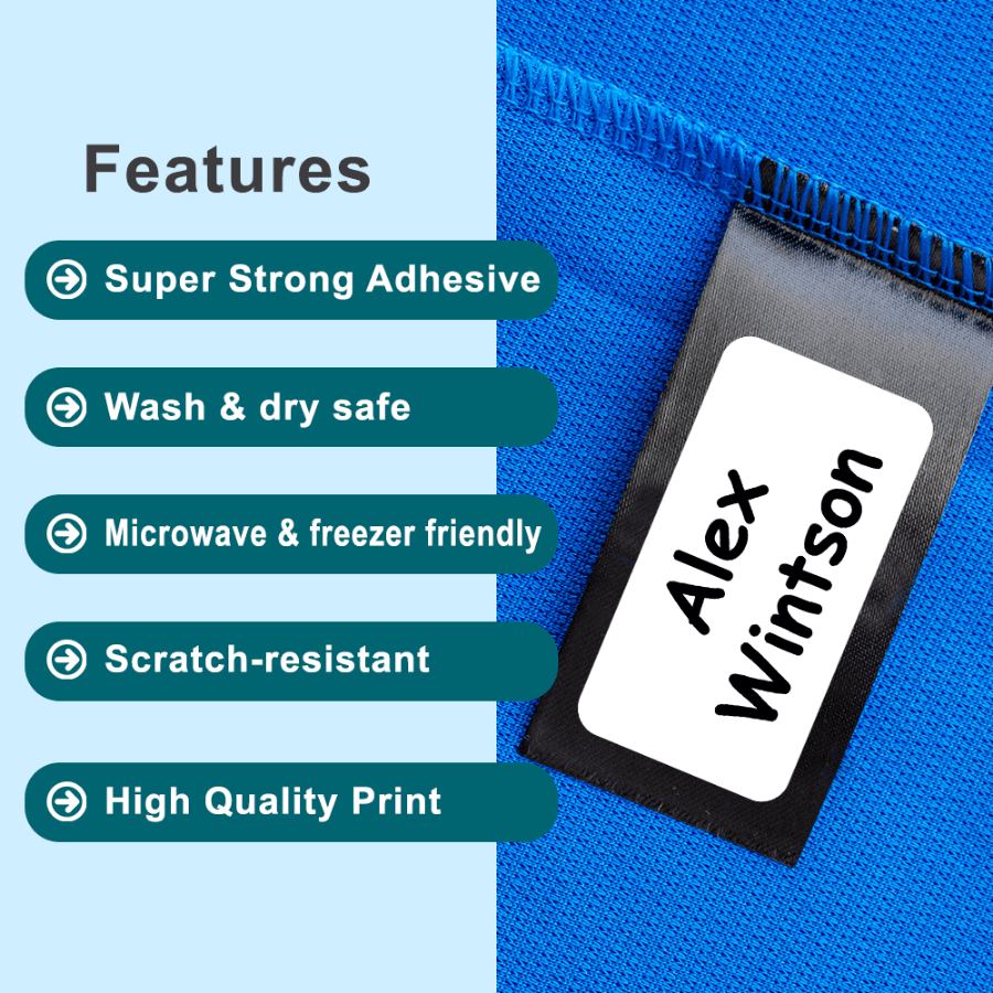 Easy peel and stick name labels