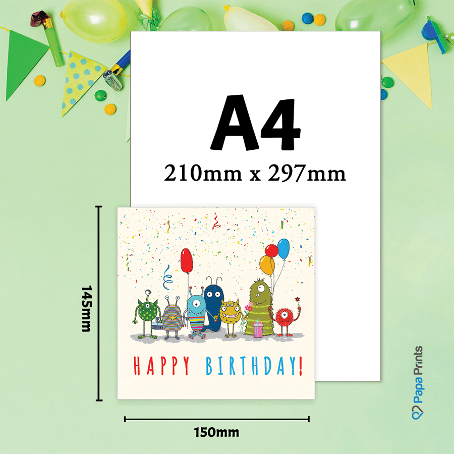 Children’s Monster Birthday Card with Envelope