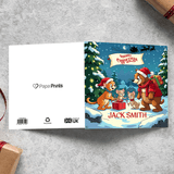 Cute animal Xmas Christmas card