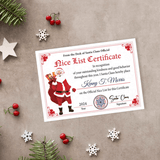 Kids Santa Nice List Certificate