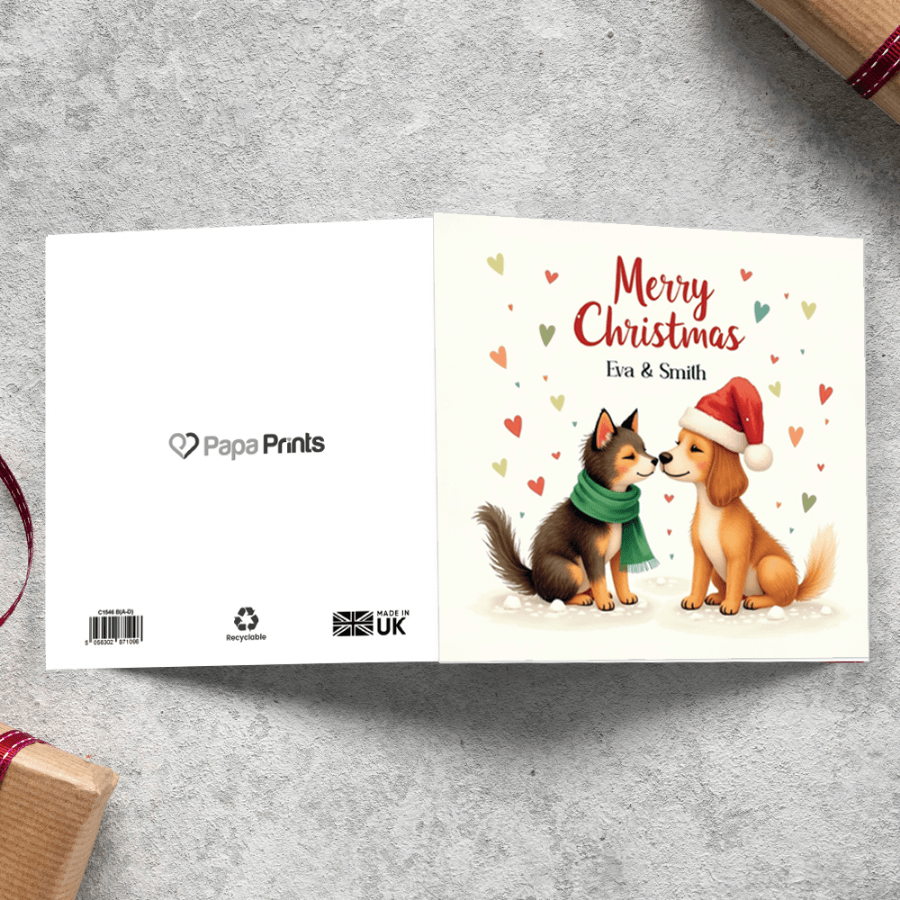 Personalised festive card for couple