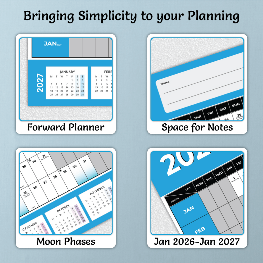 Functional Year Planner Wall for Home, Office, and Study
