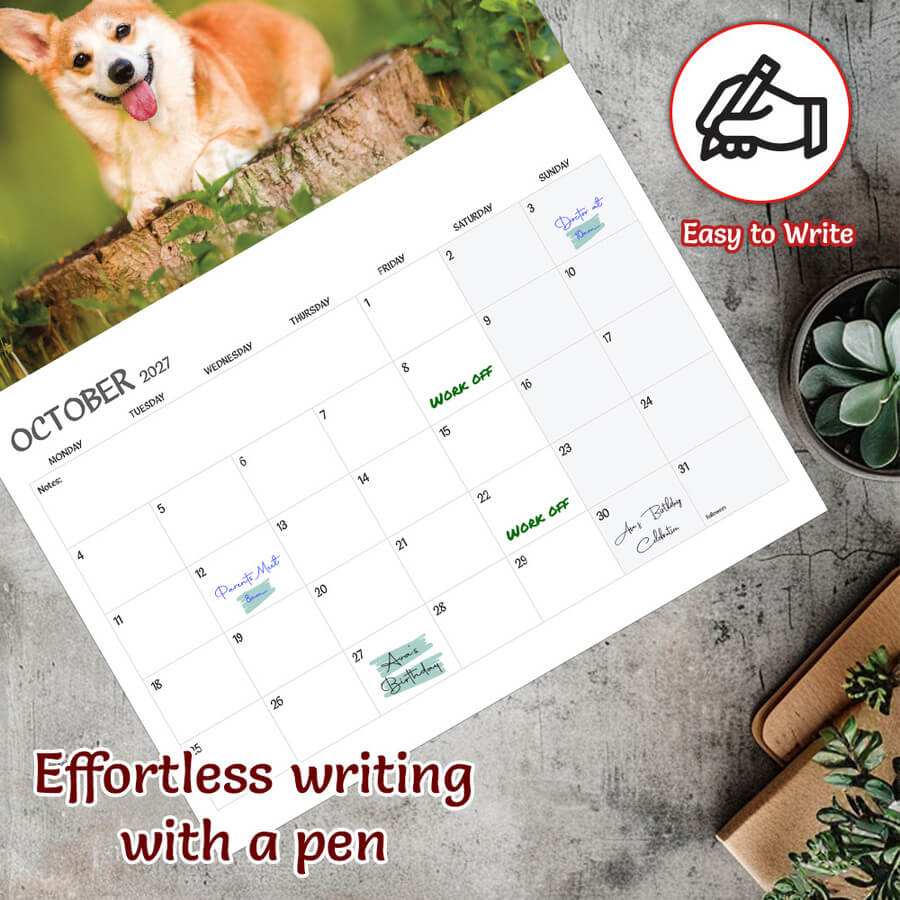 Easy to Write calendar 2027 UK