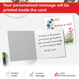 Premium personalised thank you greeting card blank inside