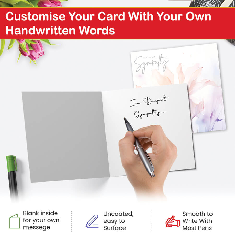 Elegant Pink Flower Condolence Thinking of You Card