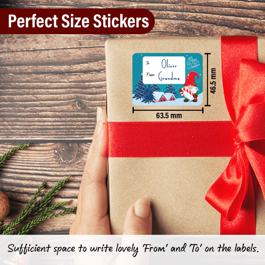 Eco-friendly Christmas sticker labels for gift wrapping