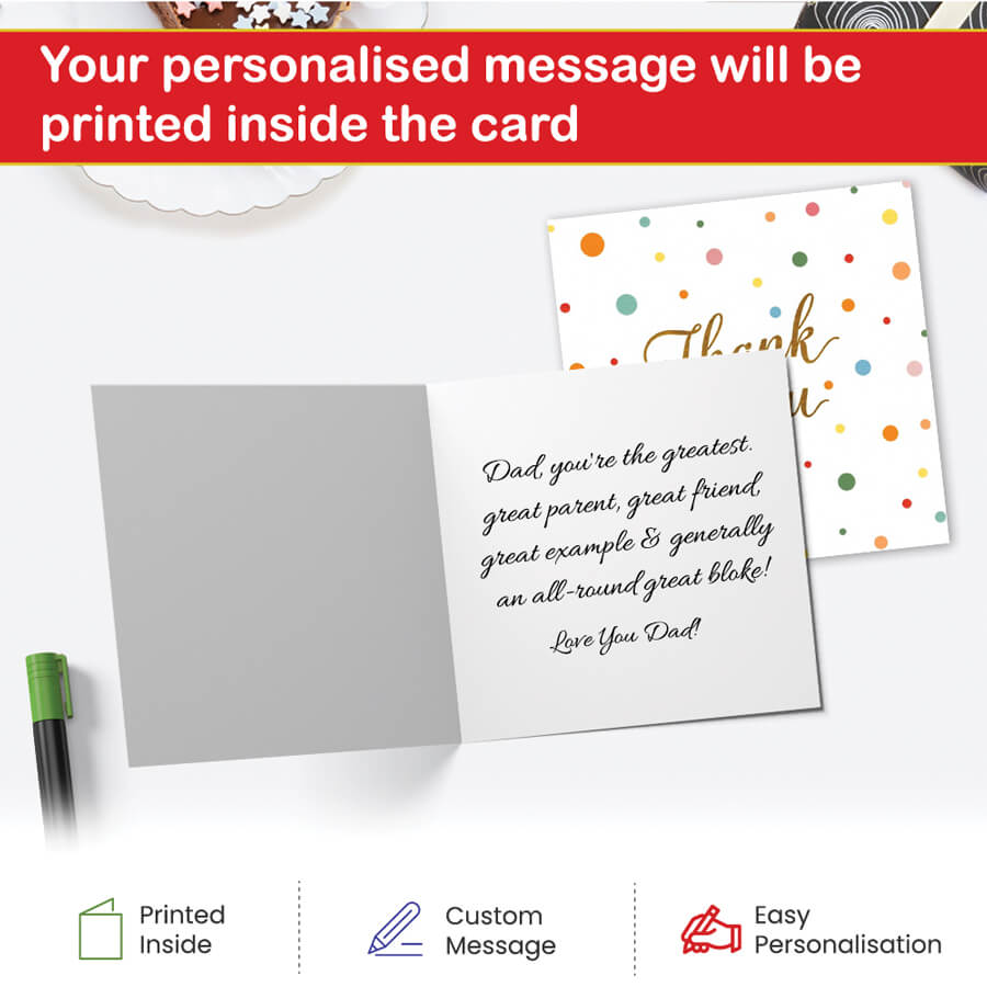 Stylish Polka Dot Thank You Greeting Card