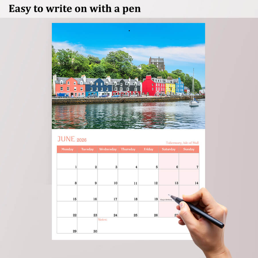 A3 to A4 foldable Scotland calendar for 2026