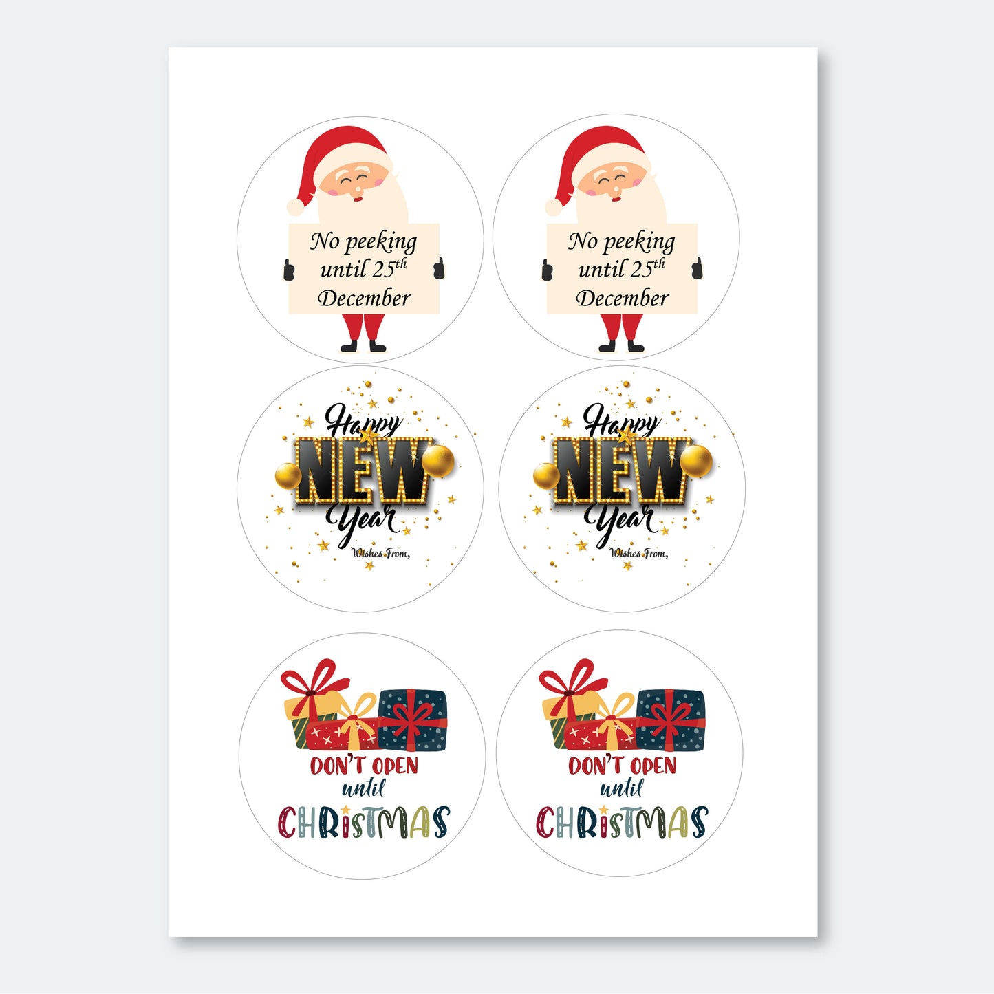 Festive Free Gift Labels for Christmas - 48 Stickers