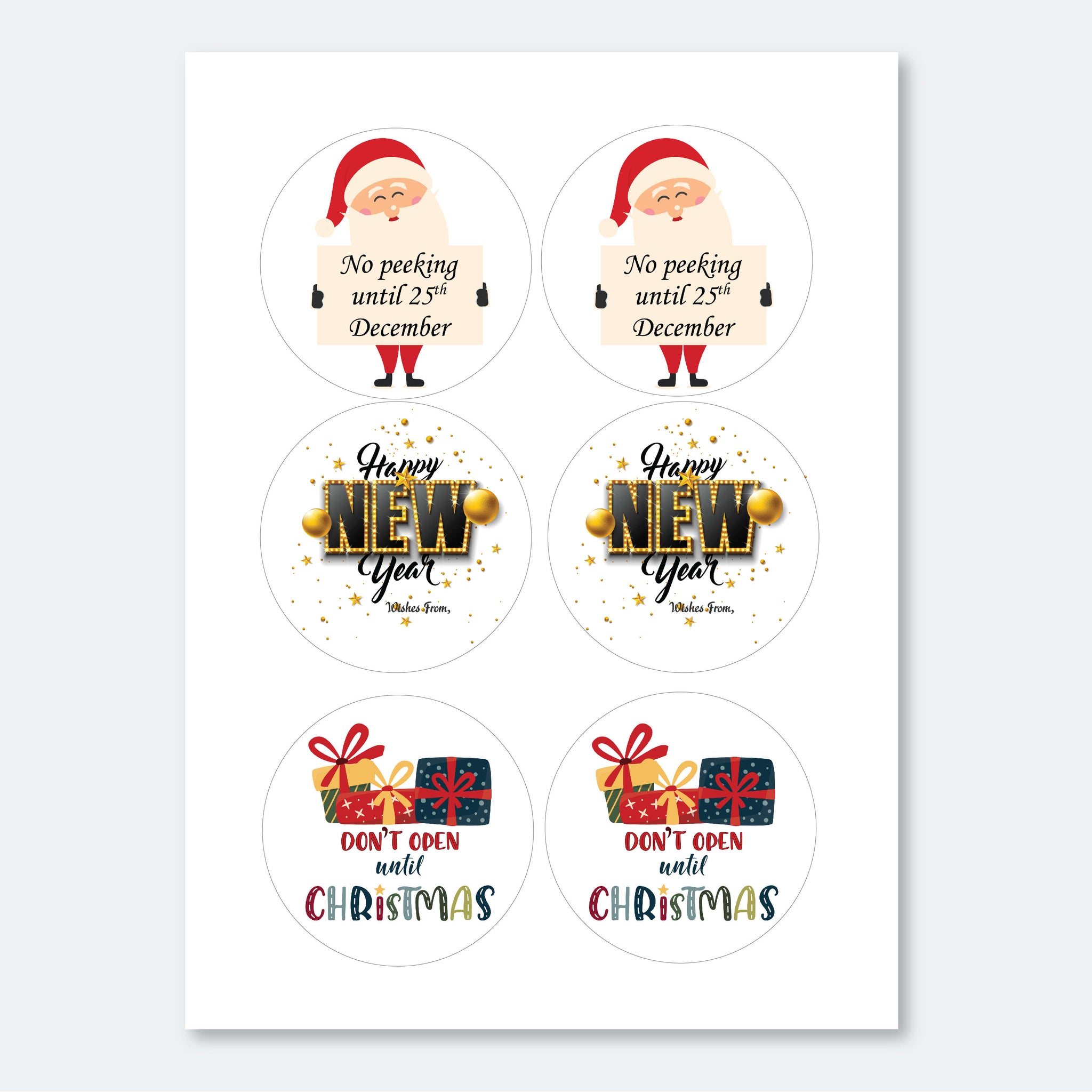 Festive Free Gift Labels for Christmas - 48 Stickers