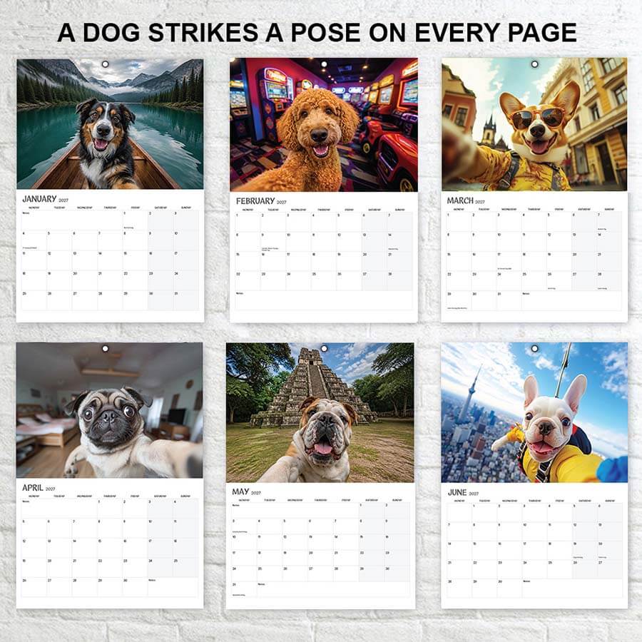 Dog Selfie calendar 2027