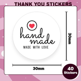 Handmade with Love Stickers