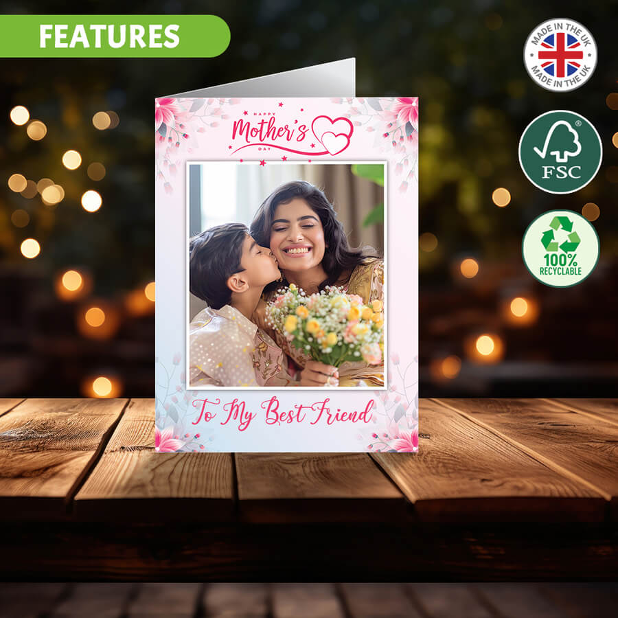 Personalised mum photo card blank inside