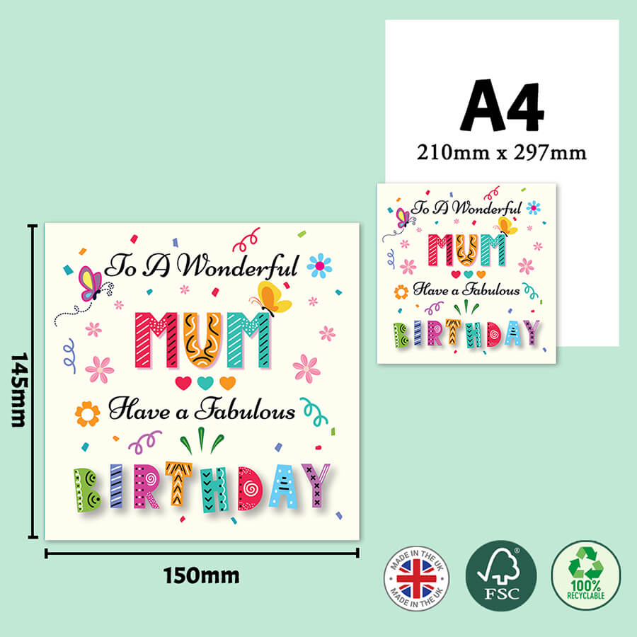 Colorful Text Birthday Greeting Card