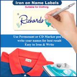 Iron-on name labels for hats