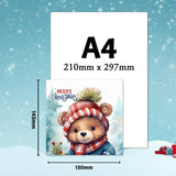 Teddy bear Christmas card for kids