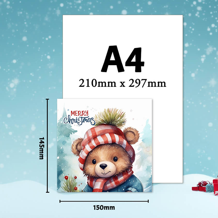 Teddy bear Christmas card for kids