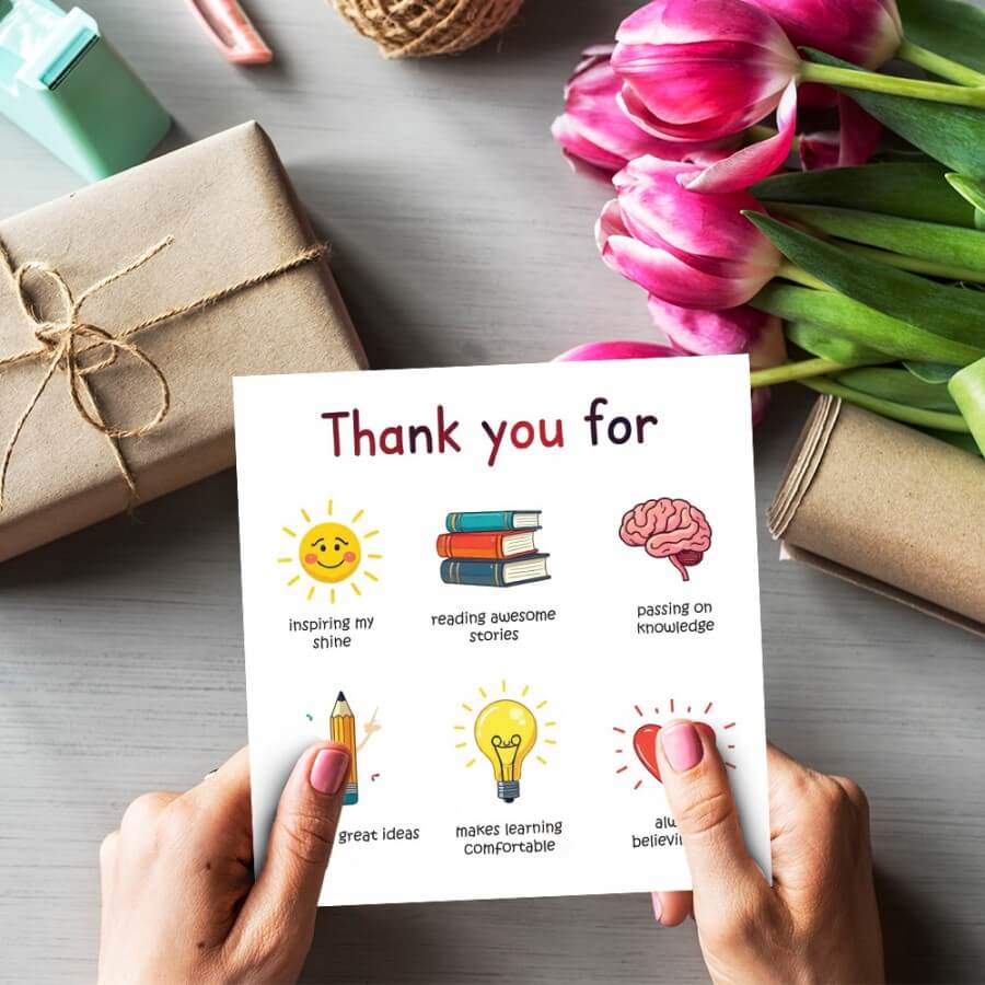 Heartfelt Teacher Thank You Card