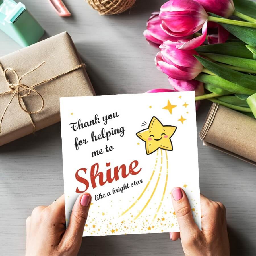 FSC Certified Teacher Card with Bright Star Design