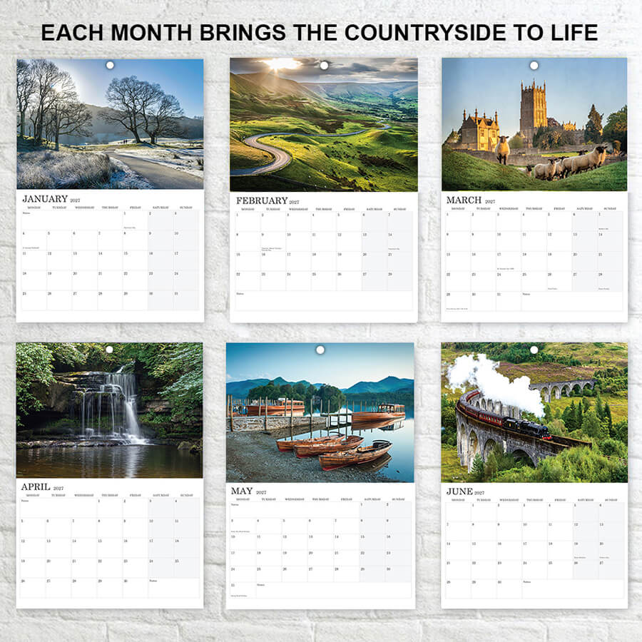 British Countryside 2027 Wall Calendar A3 Size