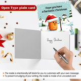 Christmas greeting card with name, blank inside and envelope