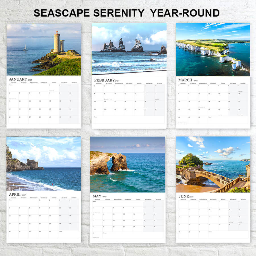12-Month Seascape Calendar 2027