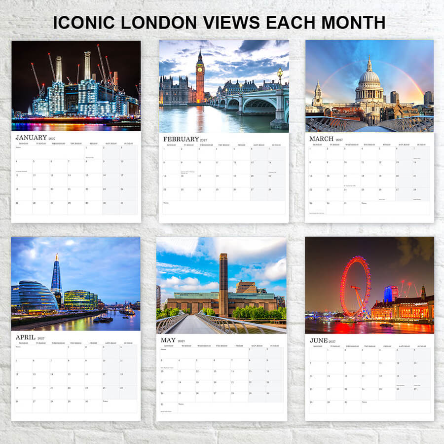 12-Month London Calendar 2027