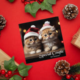 Christmas card with cats for couples