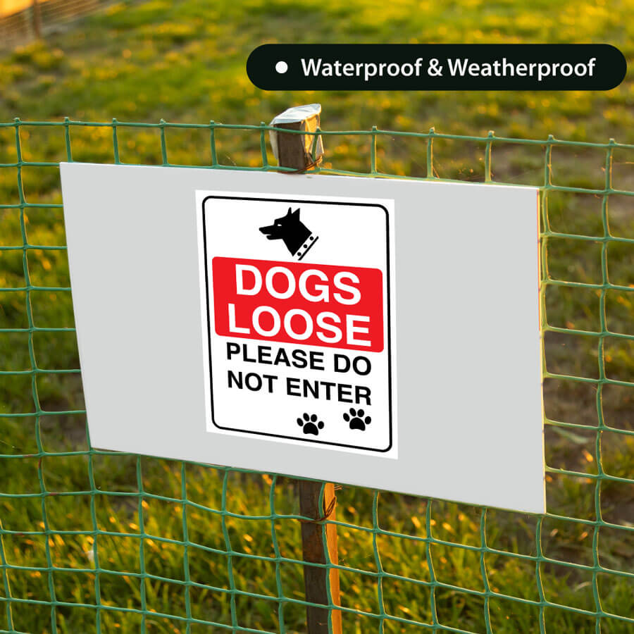 Dogs Loose Please Do Not Enter Sign Sticker