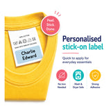 Stick On Clothing Name Labels - Plain