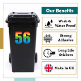 Trendy Rainbow Bin Number Stickers