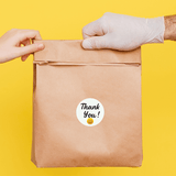 Thank You with Smiley & Heart Sticker