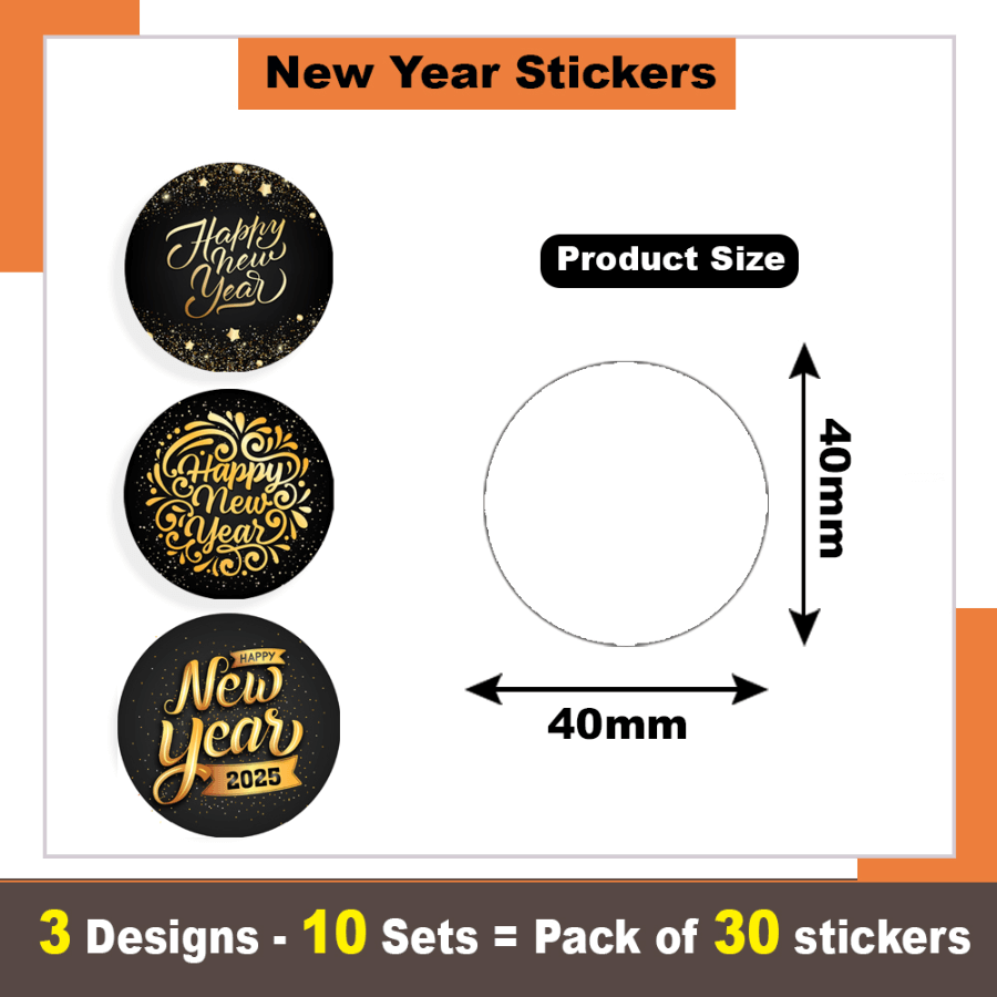 Durable Vinyl New Year Stickers