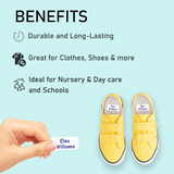 Stick on labels for nursery and school supplies